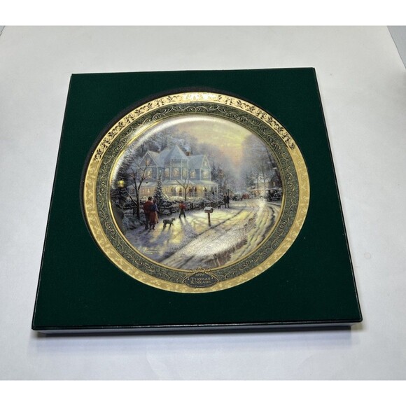 Thomas Kinkade A Holiday Gathering (1999) Collectors Plate In Original Box - Picture 1 of 4